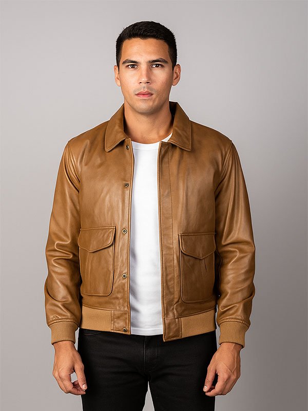 Untitled-1 Coffmen Olive Brown A2 Leather Jacket