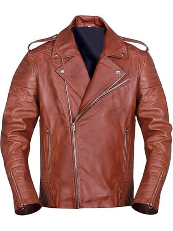 Untitled-1 Brown Cafe Racer Biker Jacket