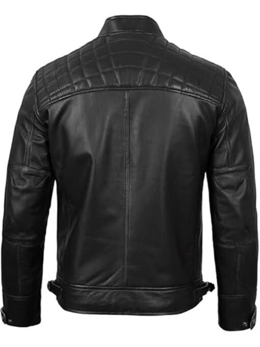 Simple Black Biker Leather Jacket