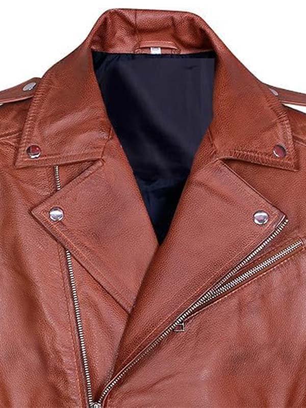 Untitled-3 Brown Cafe Racer Biker Leather Jacket