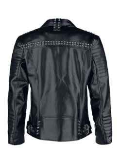 Men's Studded Metal Spiked Leather Punk Jacket