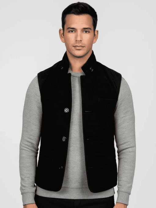 Outwear Legacy Men's Black Suede Vest