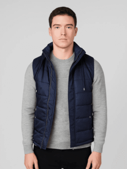 Men's Fuston Blue Hooded Puffer Vest