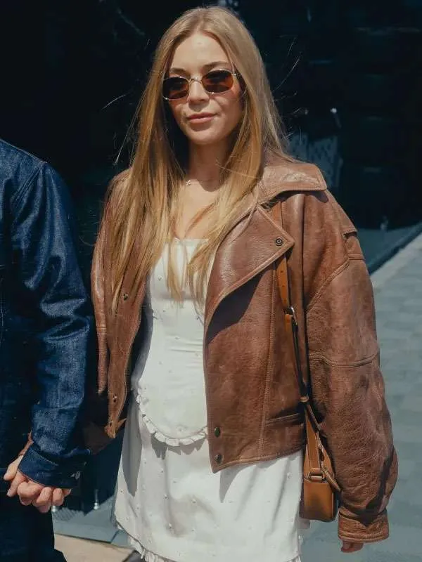 18 Becky Hill F1 British Grand Prix Leather Jacket