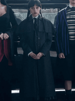 Jenna Ortega Wednesday S02 Black Coat