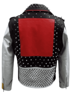 Rock Studded Spikes Brando Multicolor Punk Jacket