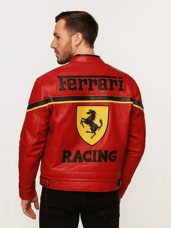 Outwear Legacy Jacket Ferrari Red Racing Leather Jacket