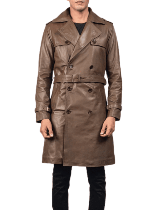 Brown Leather Duster Coat