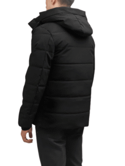 Men's Black Hooded Down Puffer Jacket