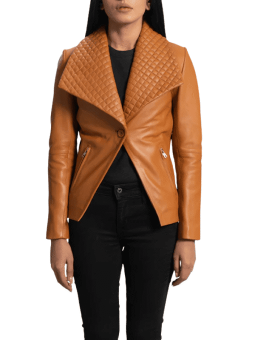 Brown Real Leather Blazer