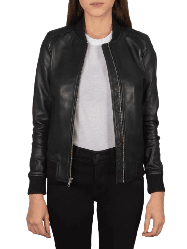 Untitled design (2) Bliss Black Leather Bomber Jacket