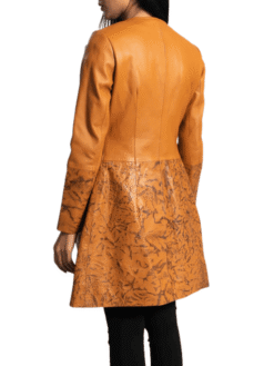 Women's Tan Leather Coat