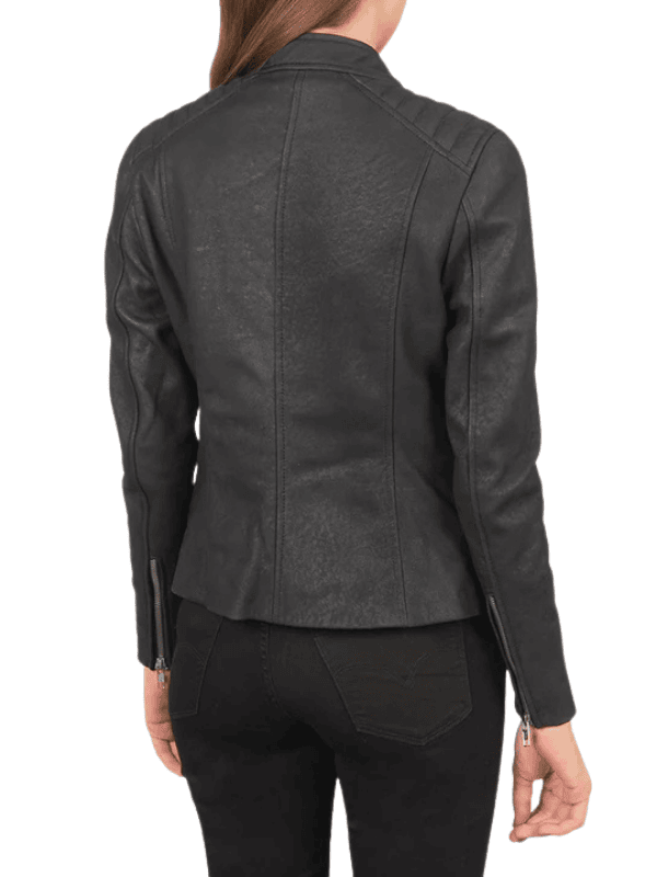 Untitled design Women's Black Leather Biker Jacket