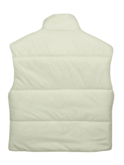 Women’s White Puffer Biker Vest