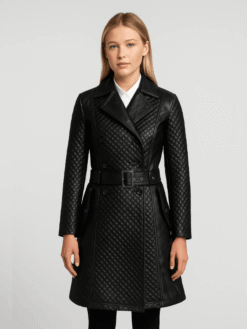 Sweet Susan Black Leather Trench Coat