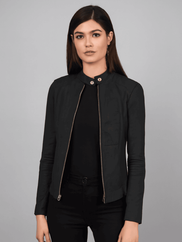 Untitled design (4) Women's Moto Distressed Black Leather Biker Jacket