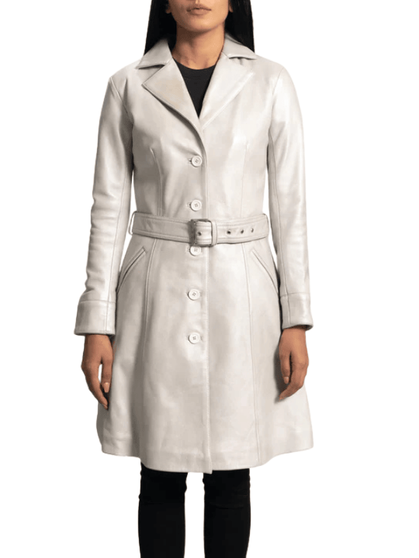 Untitled design (4) Silver Leather Trench Coat