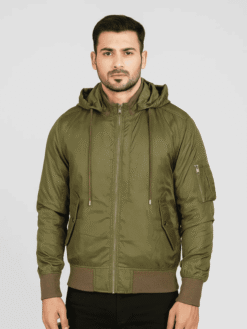 Men's Green Hooded Soft Shell Jacket