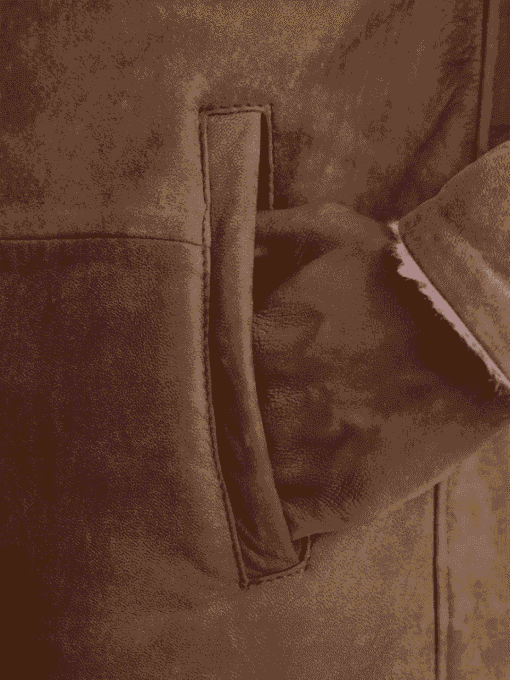 Men's Distressed Brown Shearling Coat