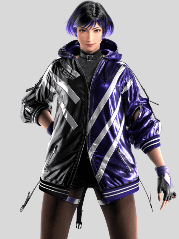 Outwear Legacy Jacket Tekken 8 Reina Black and Purple Jacket
