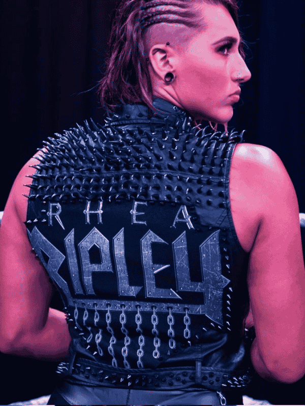 Untitled design (2) Rhea Ripley Studded Leather Vest