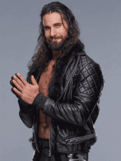 WWE Seth Rollins Fur Collar Leather Jacket