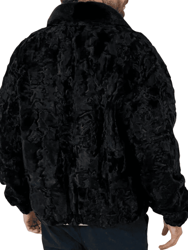 Outwear Leagacy(1) Men's Luxury Black Persian Lamb Fur Bomber Jacket
