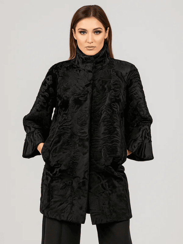 Outwear Leagacy(1) Women's Genuine Black Astrakhan Fur Coat