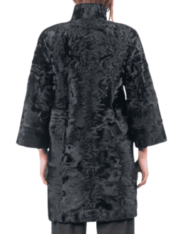 Genuine Black Astrakhan Fur Coat