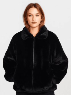 Women’s Black Real Mink Fur Jacket