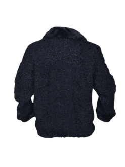 Black Persian Lamb Fur with Mink Collar Jacket