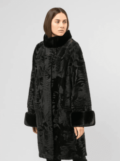 Black Dressy Astrakhan Fur Jacket
