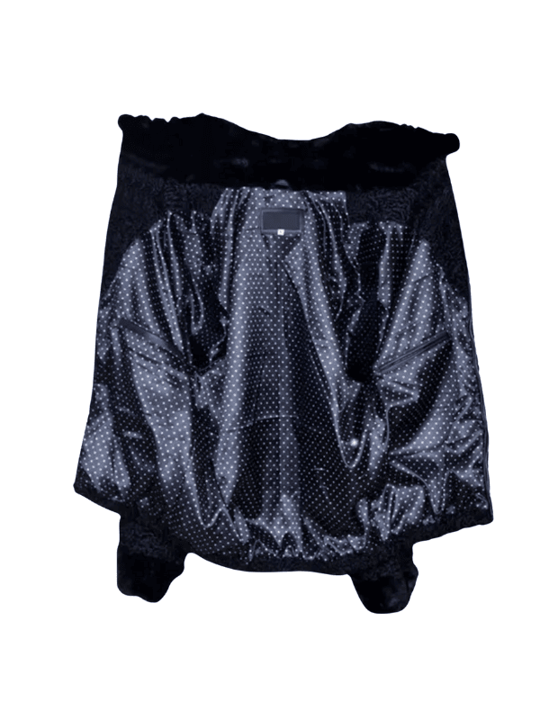 Outwear legacy Black Persian Lamb Fur with Mink Collar Jacket