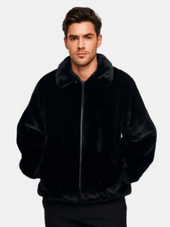 Men’s Black Real Mink Fur Jacket