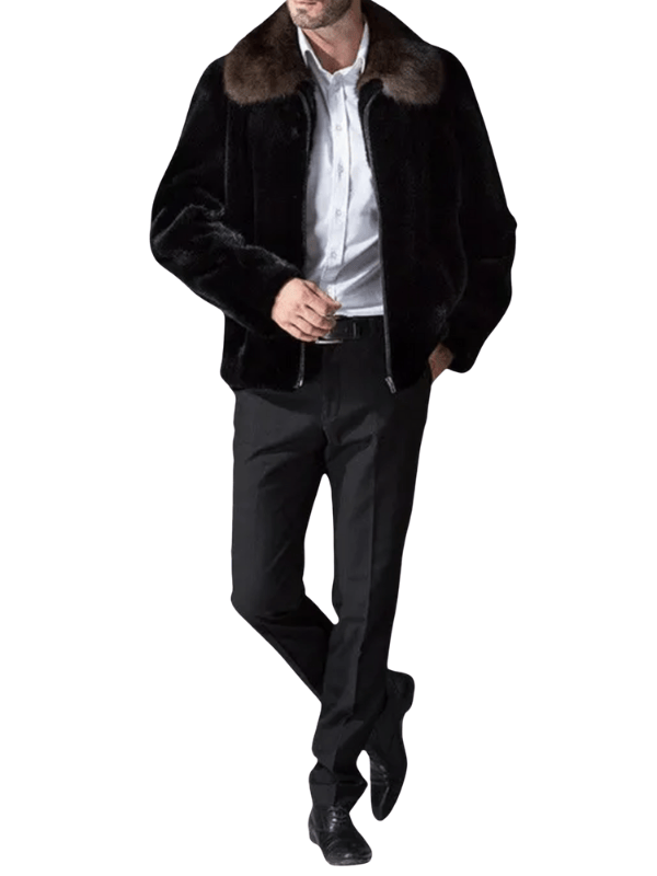 Outwear legacy Men’s Black Real Mink Fur Coat