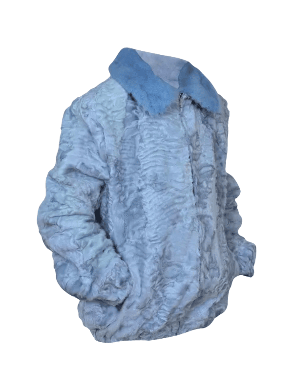 Blue Persian Lamb Fur Jacket