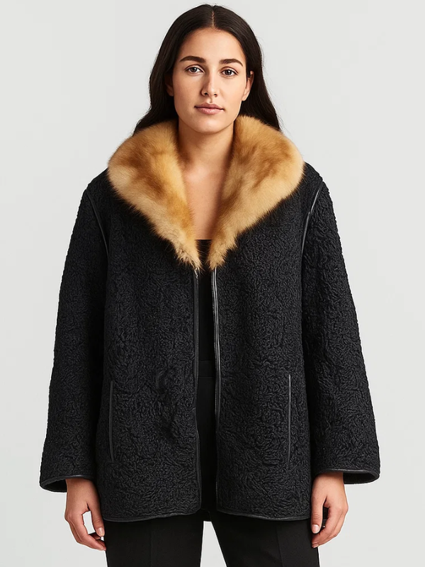 Women’s Black Persian Lamb Fur Coat Women’s Black Persian Lamb Fur Coat