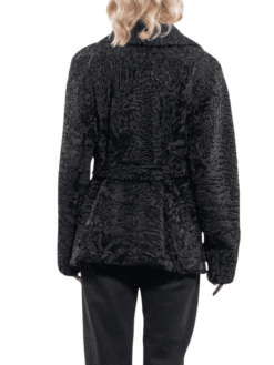 Women’s Black Fur Coat with Belt