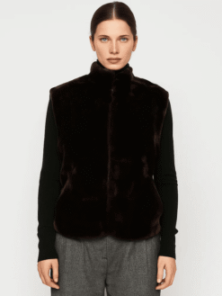 Women’s Brown Mouton Fur Vest