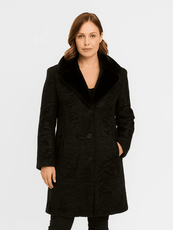 Women’s Persian Lamb Fur Long Coat Women’s Persian Lamb Fur Long Coat