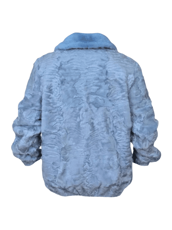 Blue Persian Lamb Fur Bomber Jacket Persian Lamb Fur Bomber Jacket