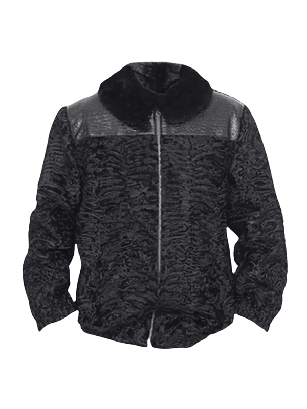 Outwear Legacy (4) Black Astrakhan Persian Lamb Fur Bomber Jacket