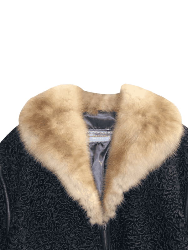 Outwear Leagacy Real Astrakhan Jacket with Mink Fur Collar