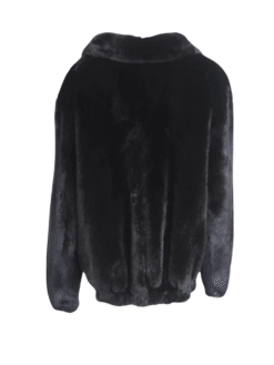 Black Mink Fur Bomber Jacket