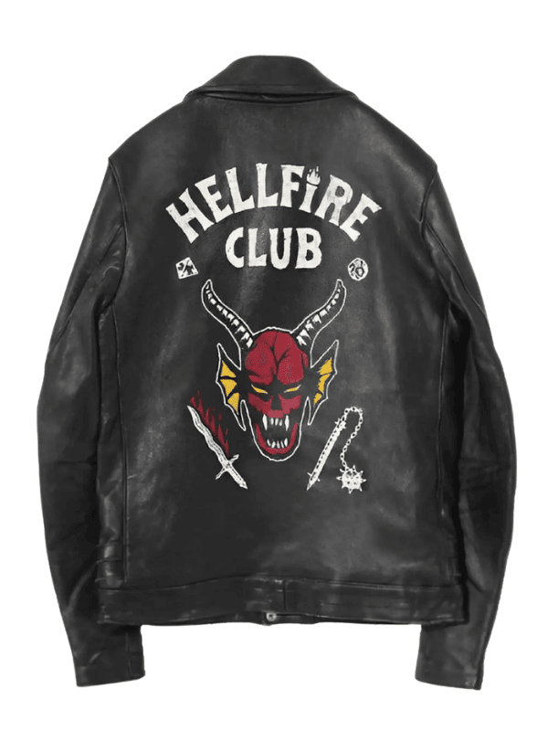 Outwear Legacy- Stranger Things (1) Stranger Things Hellfire Club Biker Leather Jacket