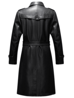 Men’s Full Leather Parka Trench Coat