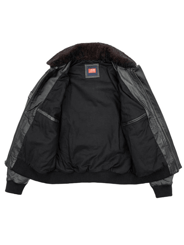 Outwear Legacy US Flag Flight Pilot Leather Jacket