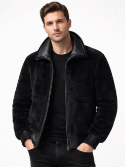 Men’s Aviator B6 Pilot Black Leather Jacket