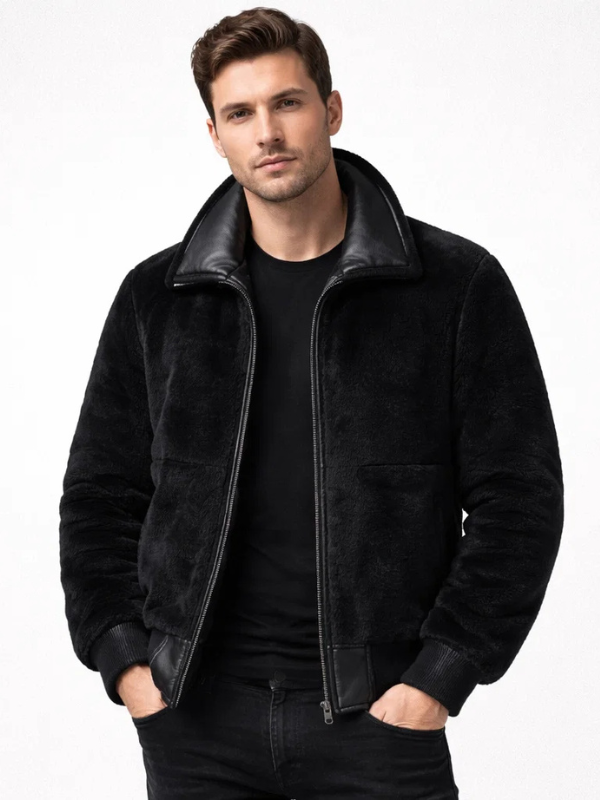 Outwear Legacy Men’s Aviator B6 Pilot Black Leather Jacket