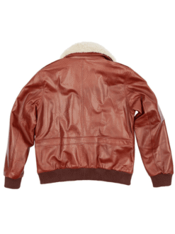 Chocolate US Flag Flight Pilot Leather Jacket